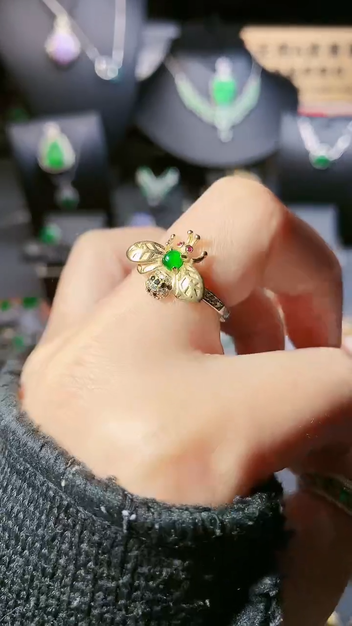 【闪购商品】翡翠戒指银S925镶嵌戒指