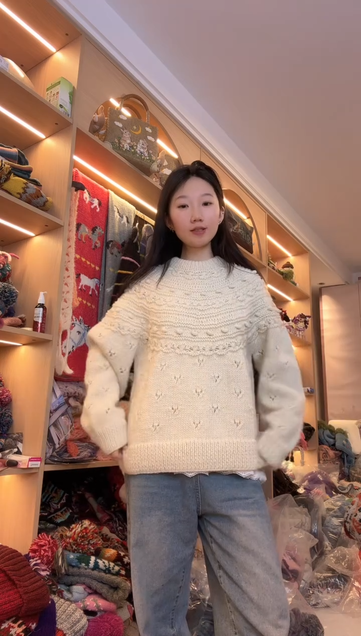 羊毛美利奴白色毛衣套头598