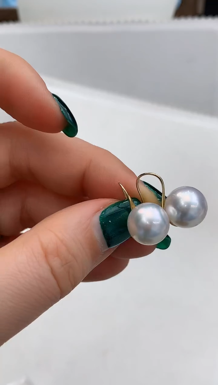 【闪购商品】海水珍珠耳饰18K金镶嵌210 11-12mm