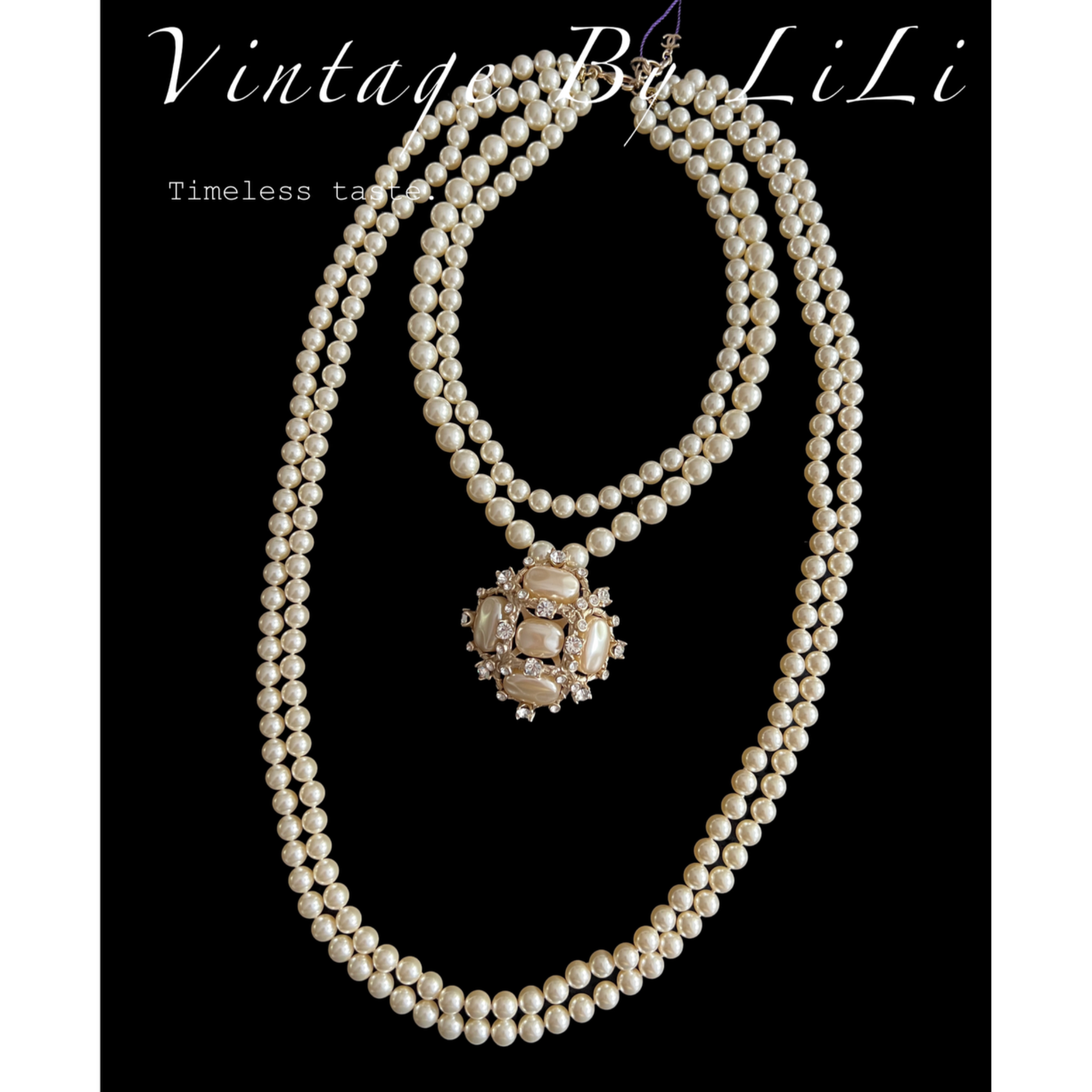 95新 Chanel/香奈儿 典雅珍珠多层项链 2021S