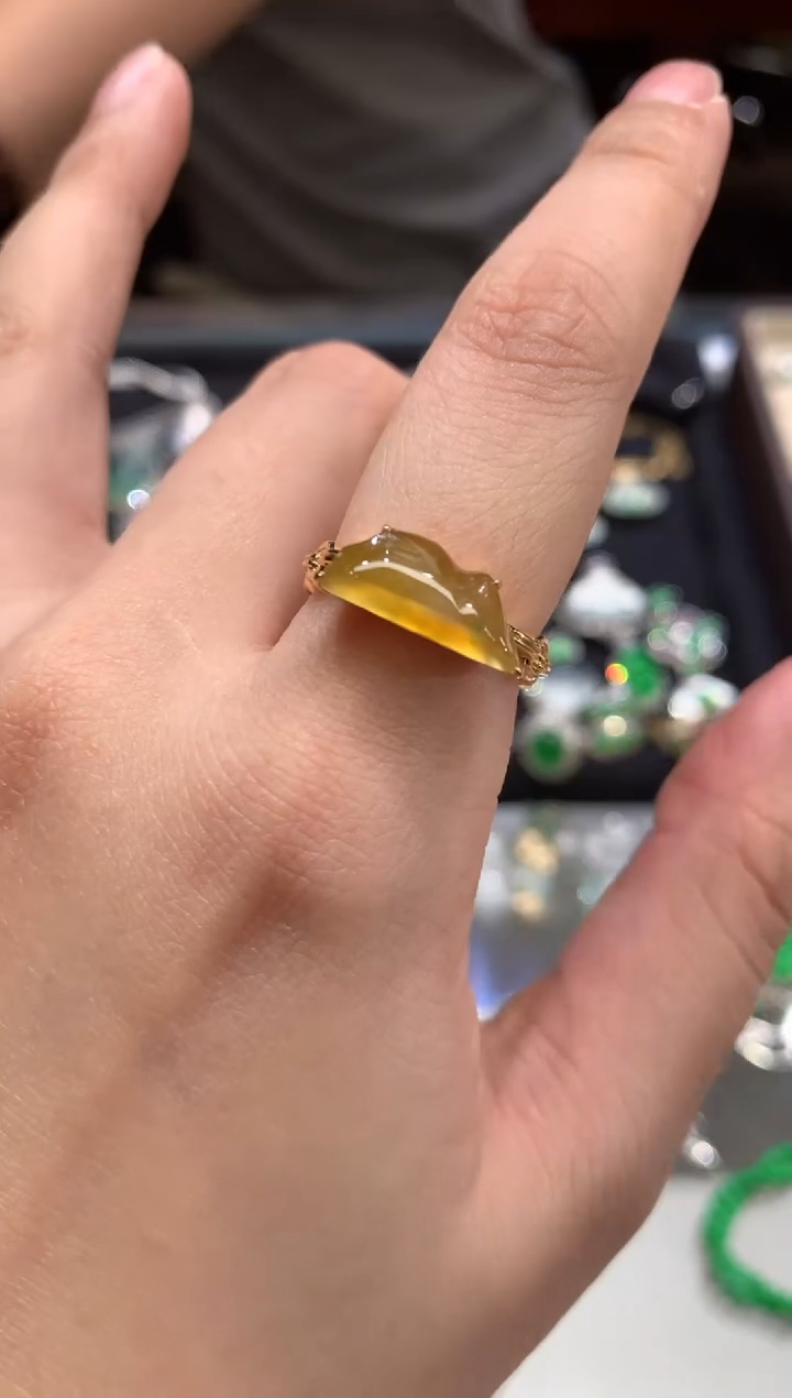 翡翠戒指18K金镶嵌A132|5500