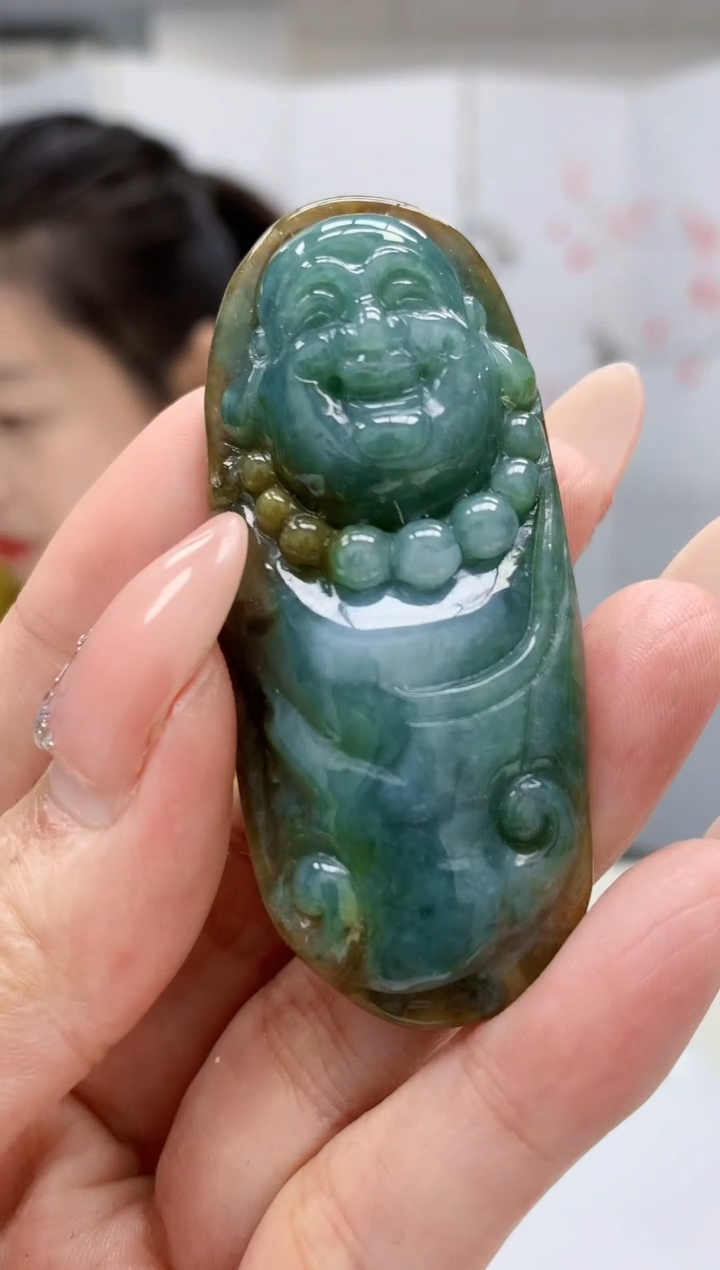 【闪购商品】定制翡翠未镶嵌4902MM-毛货挂件48