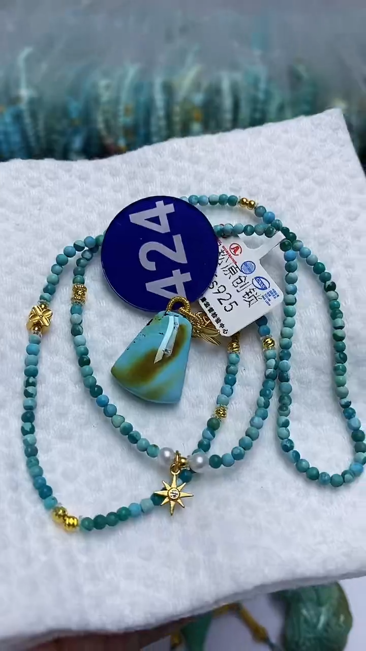 【闪购商品】绿松石项链银S925镶嵌424