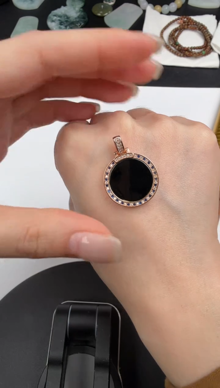 吊坠(不含链)银S925镶嵌翡翠翡翠饰品-95