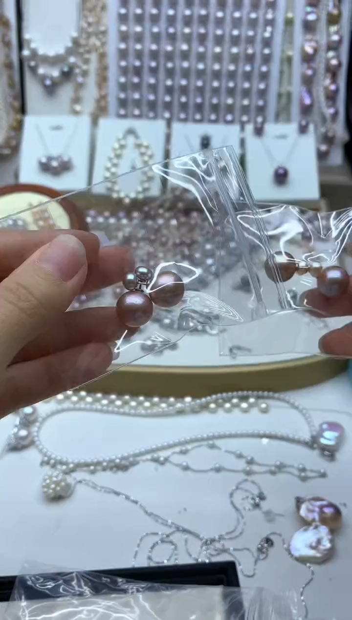 银S925镶嵌淡水珍珠耳饰多样性发其一