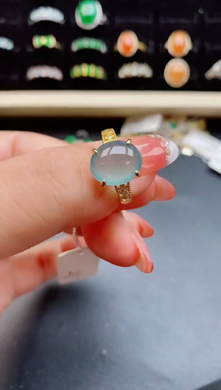 【闪购商品】翡翠戒指银S925镶嵌12121