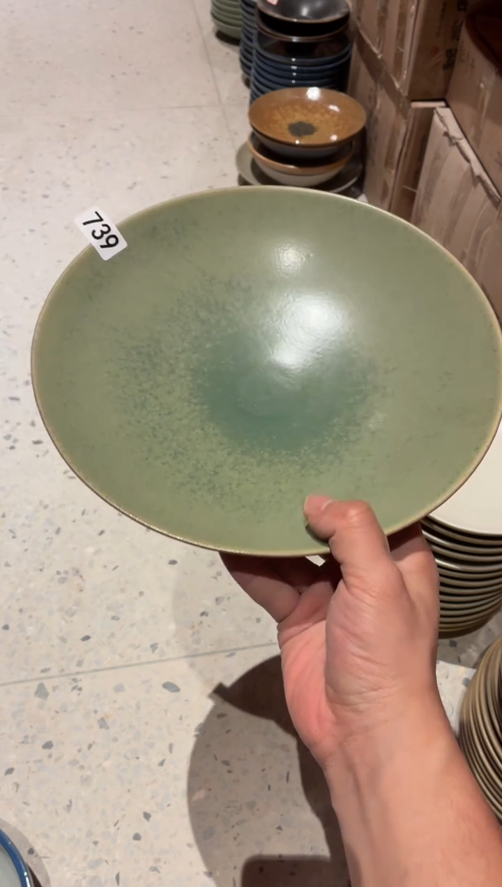 瓷片神**鱼739青绿大盘1个