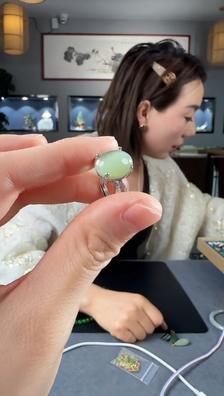 【闪购商品】和田玉戒指银S925镶嵌1