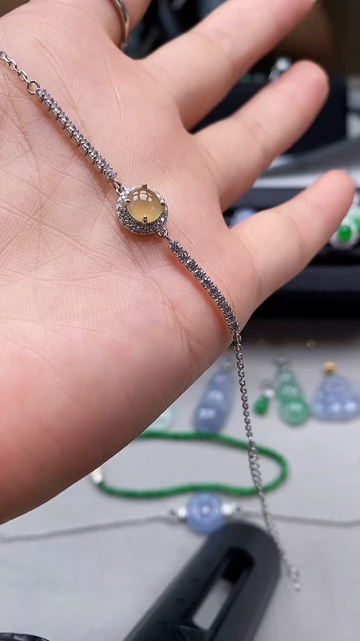 翡翠戒指银S925镶嵌4812