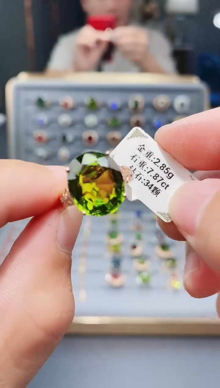 18K金镶嵌戒指碧玺7.87.