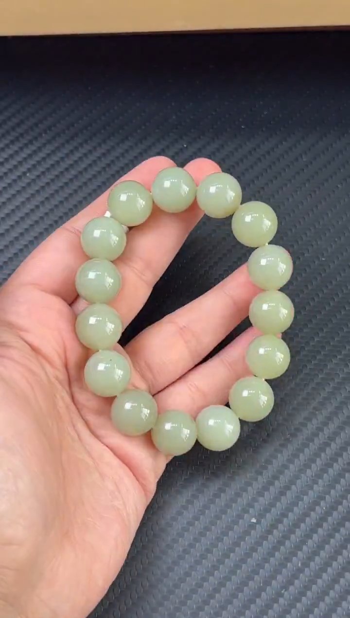 未镶嵌手串和田玉若羌微色差卡14mh