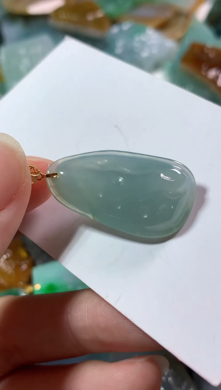 【闪购商品】翡翠18K金镶嵌吊坠(不含链)吊坠