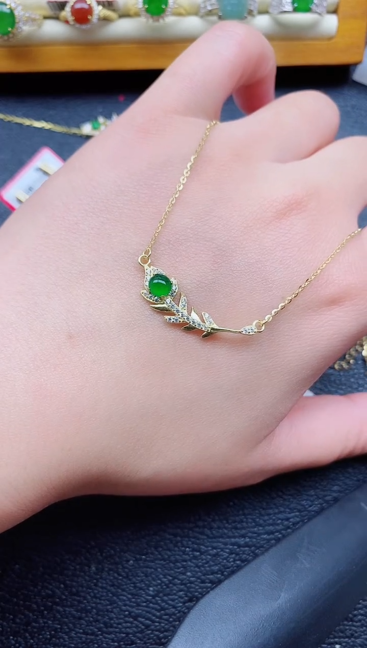 银S925镶嵌戒指翡翠1