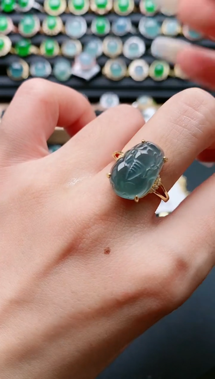 【闪购商品】翡翠戒指银S925镶嵌11111111