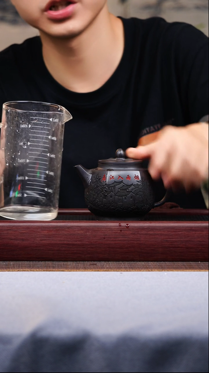 茶壶紫砂宜兴原矿紫砂作品  烟雨入江南