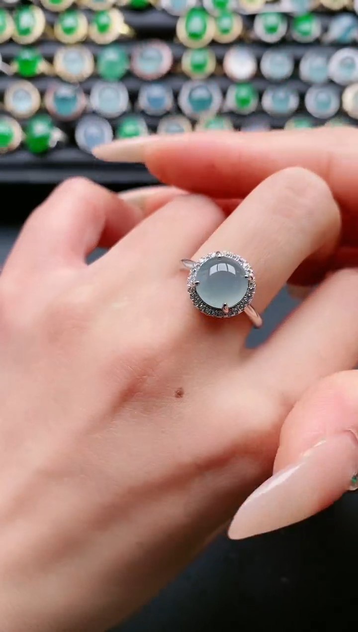 【闪购商品】翡翠戒指银S925镶嵌1111