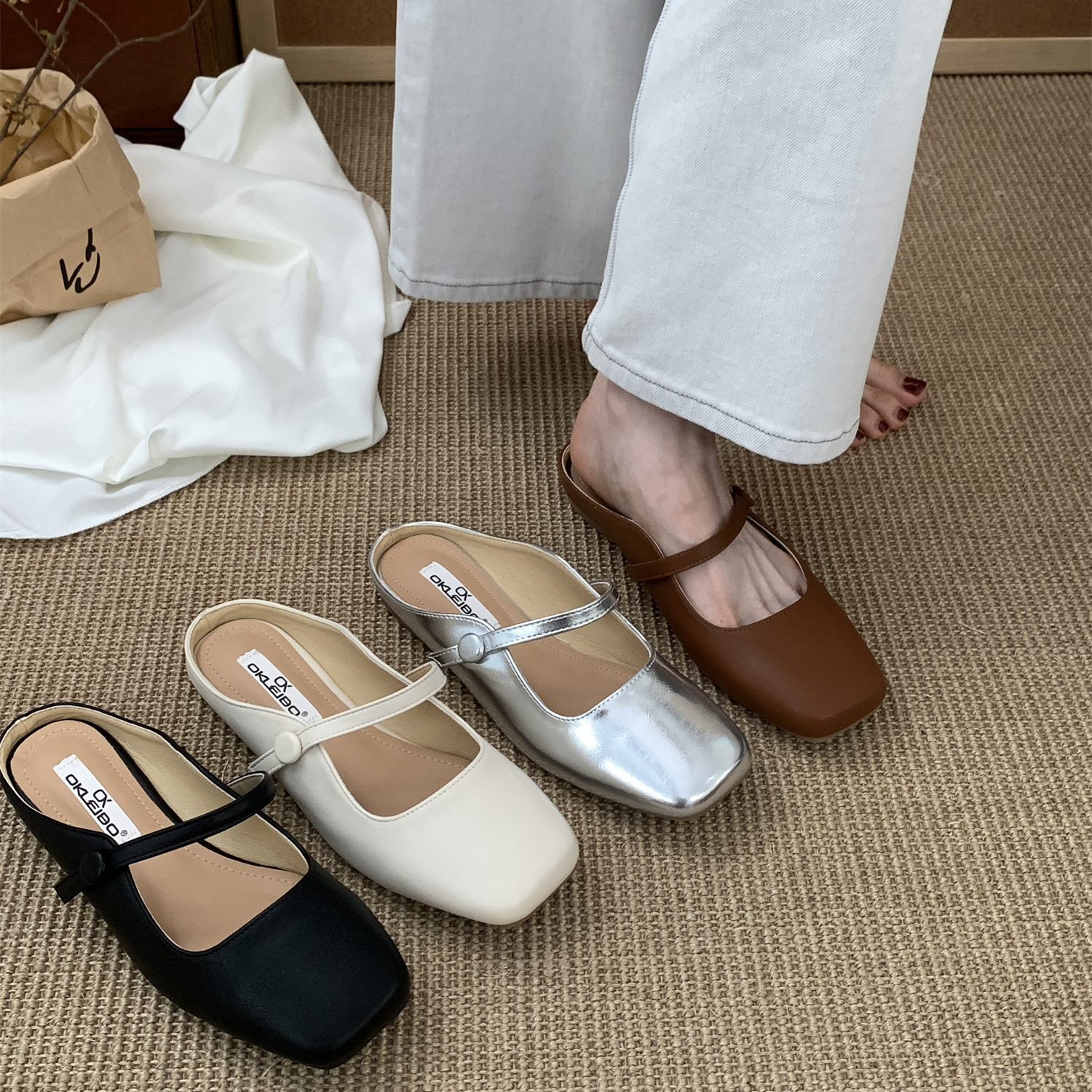 芒小羊2025秋季新款外穿平底玛丽珍单鞋女百搭晚晚风复古平底鞋