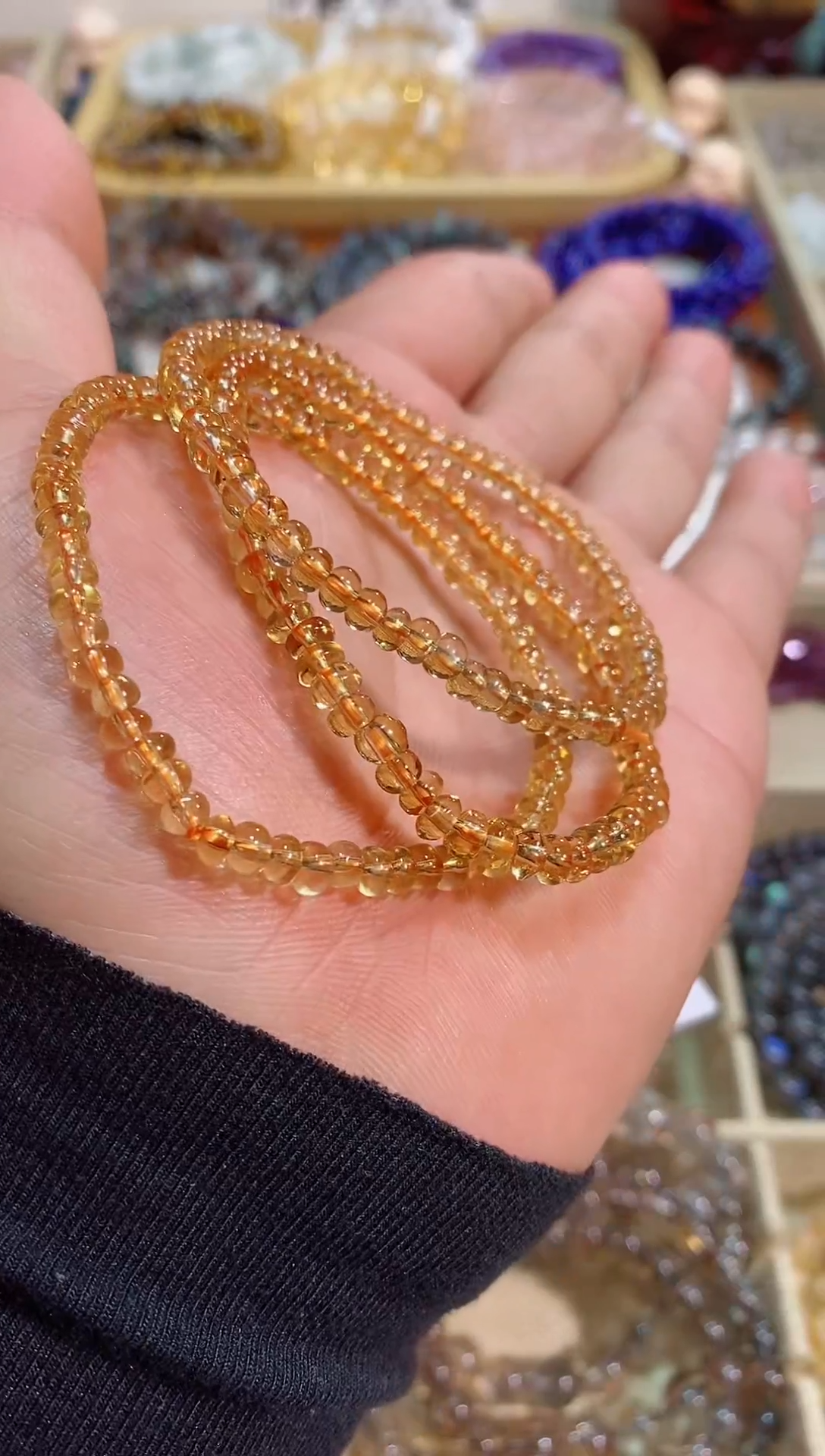 【闪购商品】黄晶手链未镶嵌算盘珠黄水晶4m+ （多样性发其一）