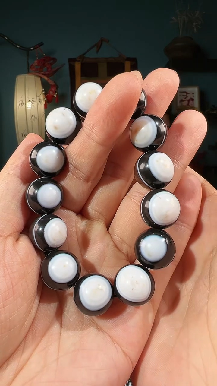 【闪购商品】玛瑙/玉髓手串未镶嵌眼珠单圈