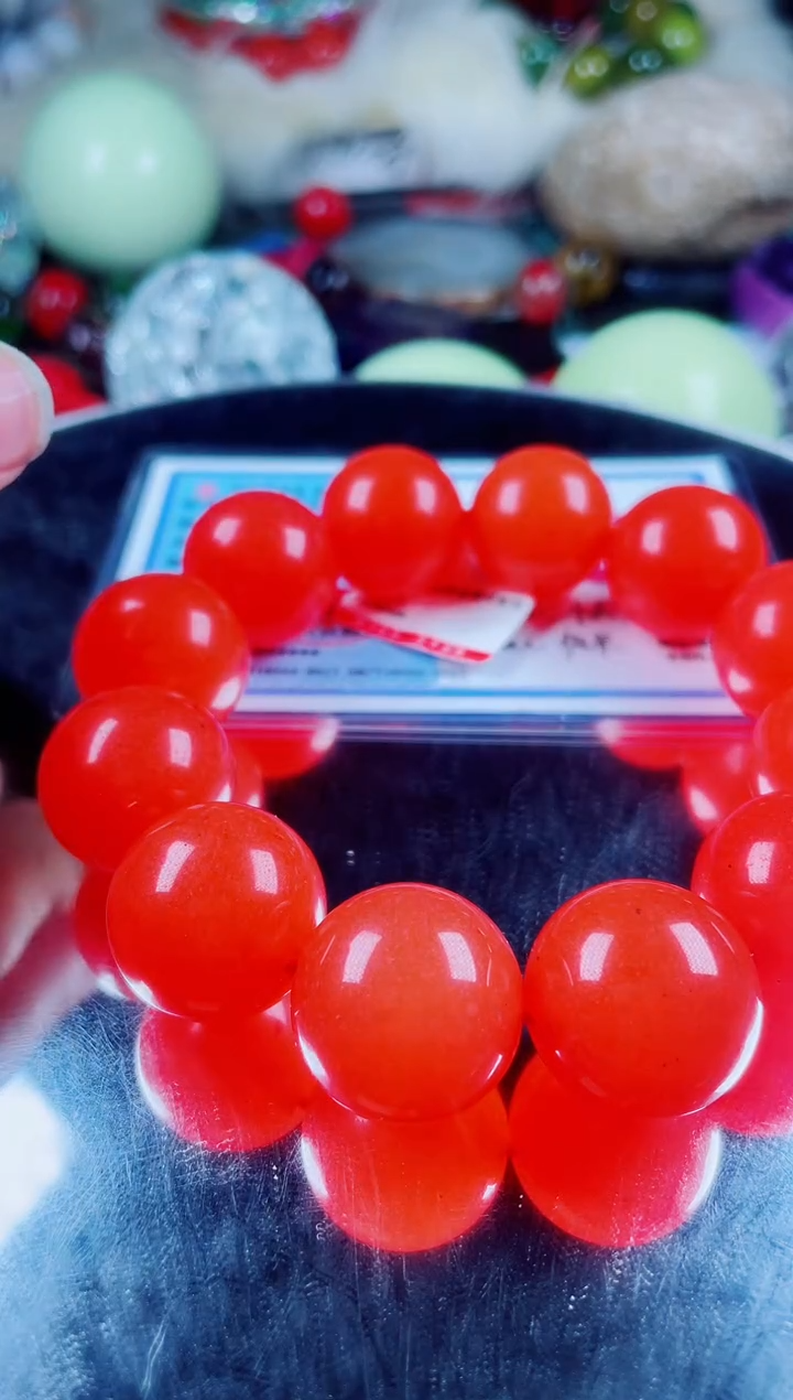 玛瑙/玉髓手串未镶嵌超级血胆金莲手串20