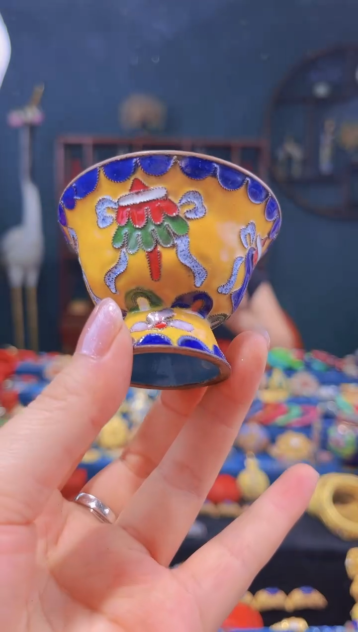 非遗绝技 景泰蓝杯子 黄