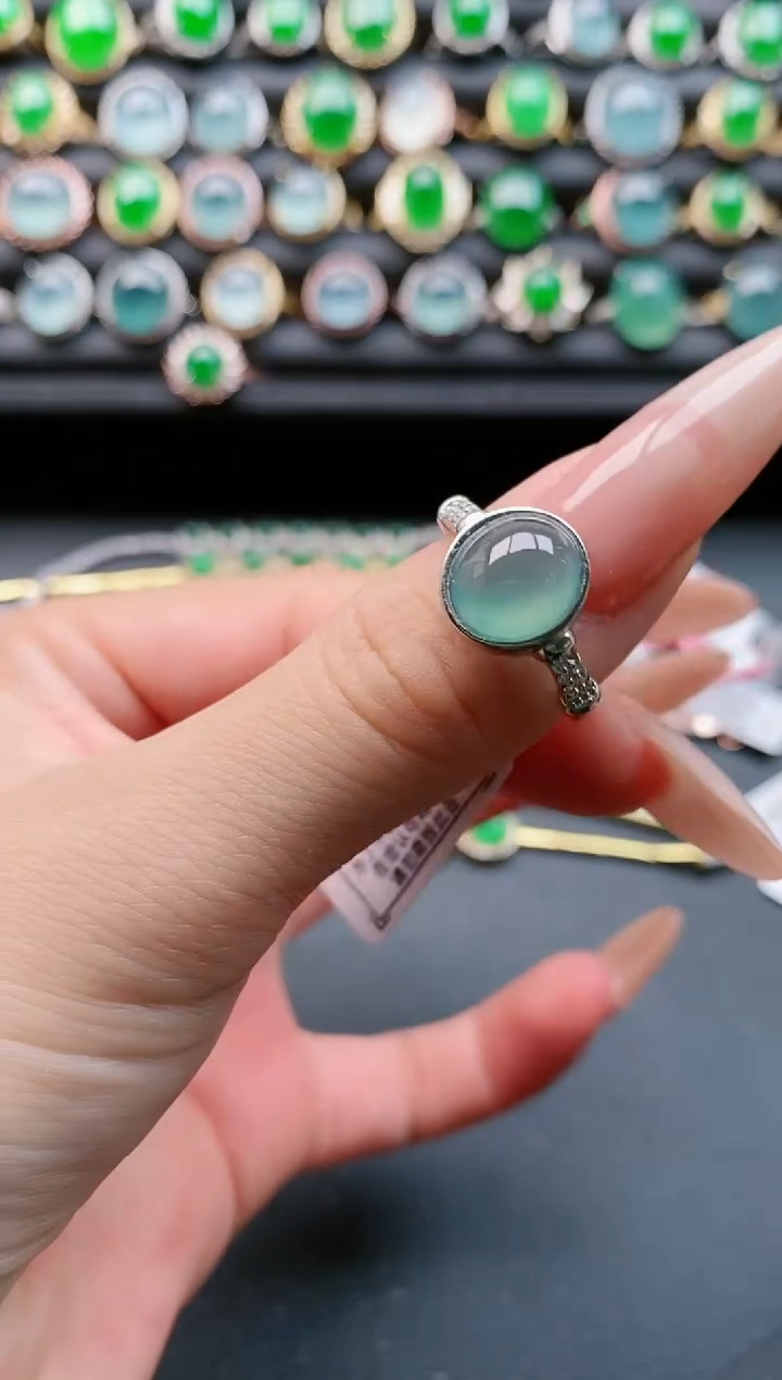 【闪购商品】翡翠戒指银S925镶嵌111111