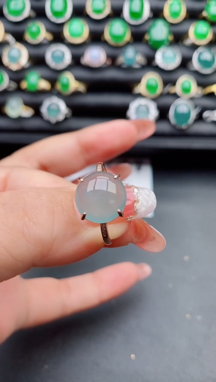 【闪购商品】翡翠戒指银S925镶嵌50800