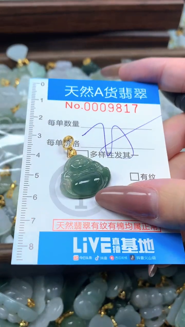 颈饰未镶嵌翡翠净货挂件-9817