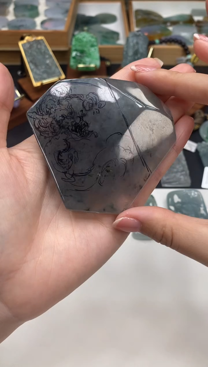 未镶嵌定制翡翠定制龙牌