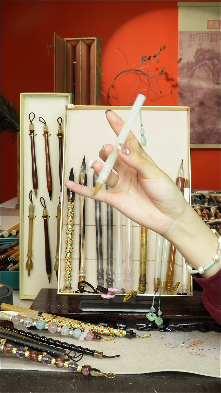 253号闪孤品高货毛笔链接 清水试笔 蘸墨不退