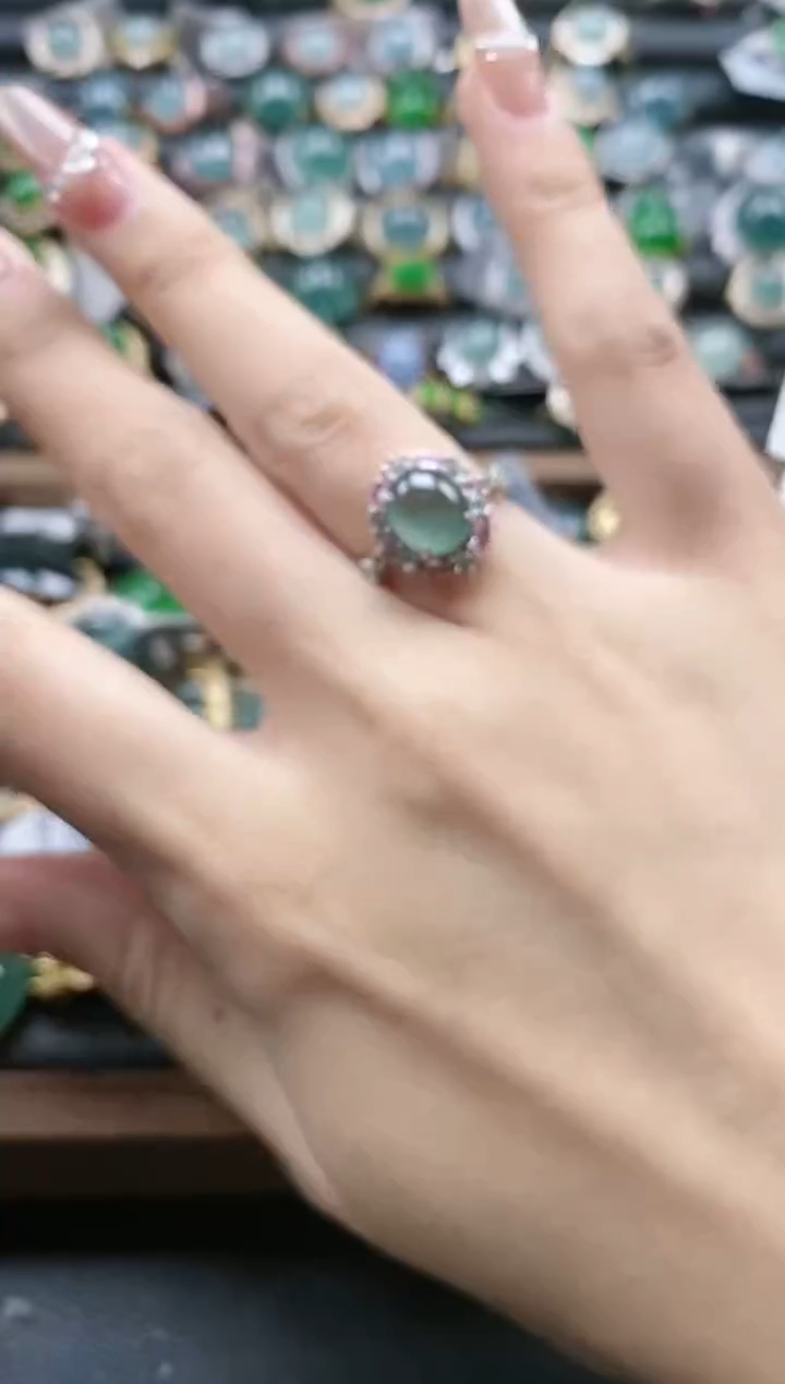 【闪购商品】翡翠戒指银S925镶嵌51151