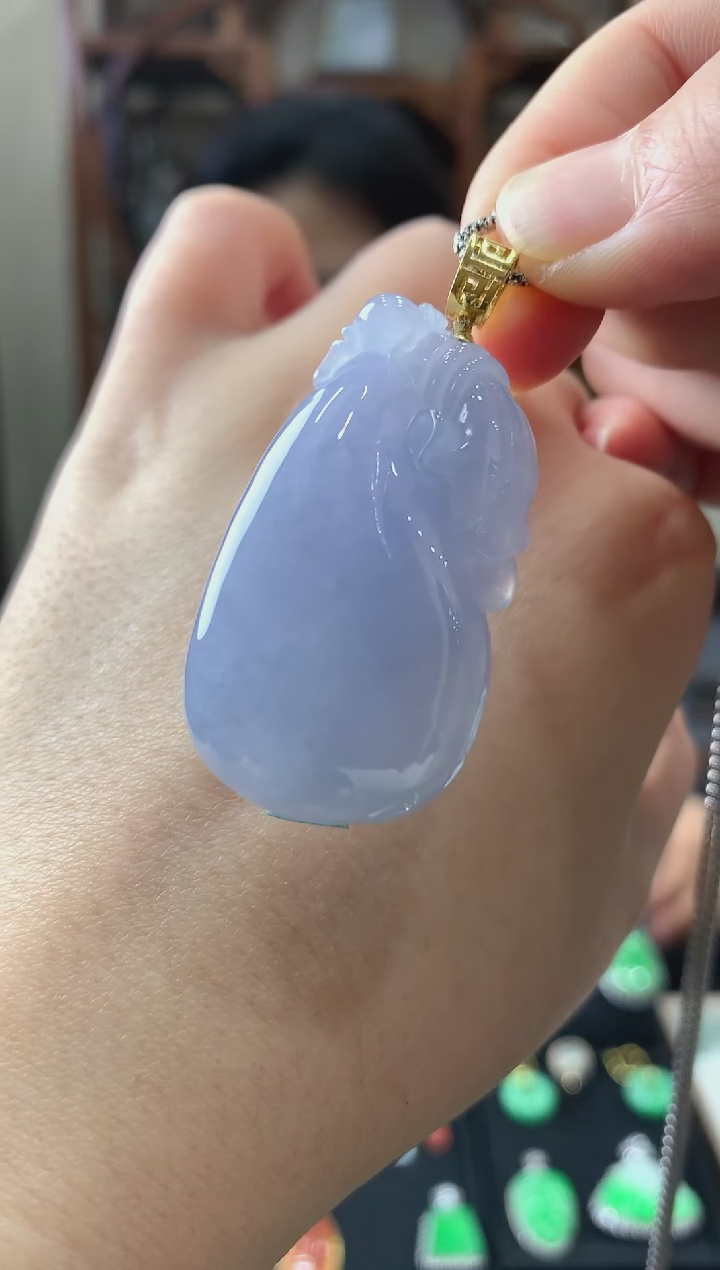 【闪购商品】翡翠吊坠(不含链)18K金镶嵌挂件