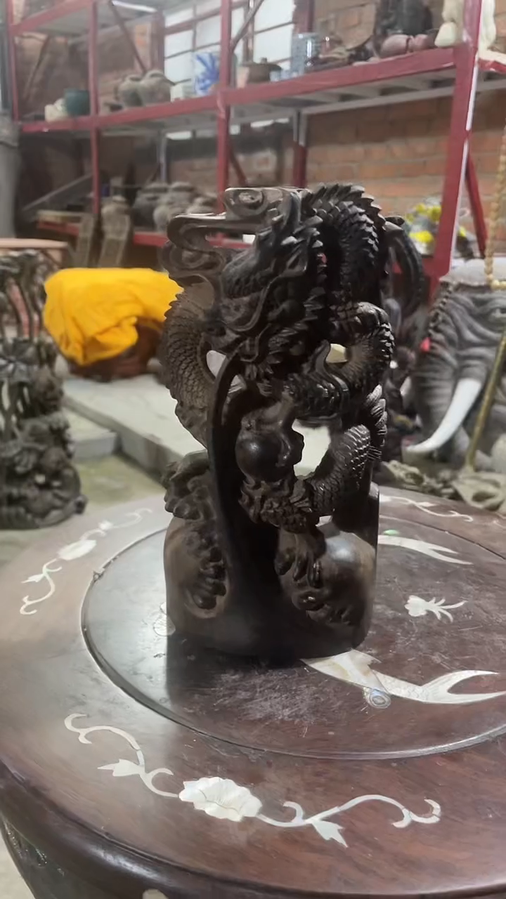 【闪购商品】木木雕新年快乐 香木摆件