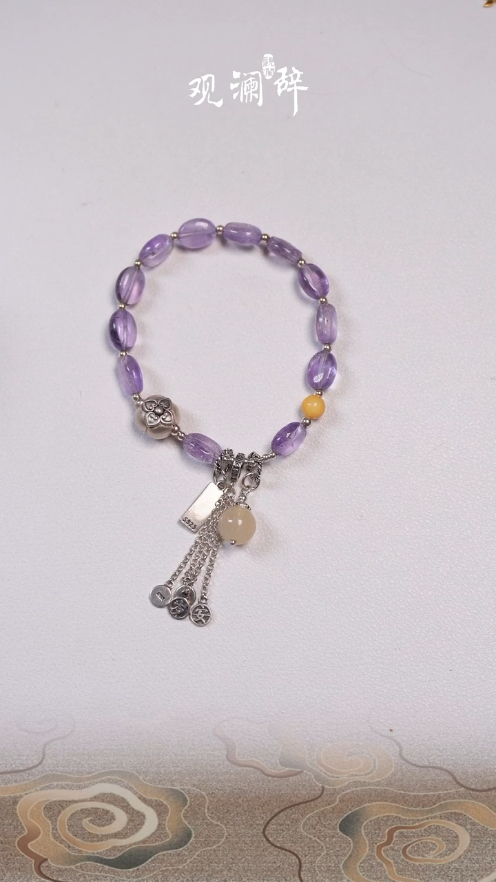 【闪购商品】水晶蜜蜡等多宝银S925镶嵌手链