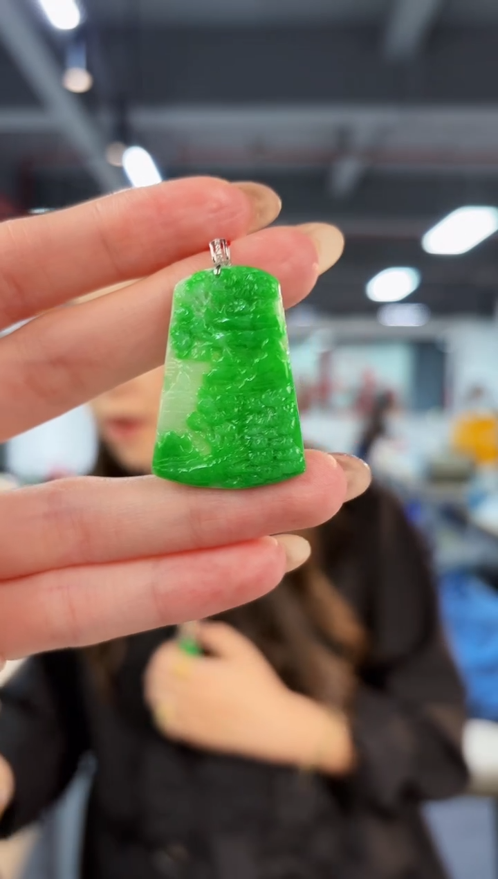 【闪购商品】翡翠颈饰18K金镶嵌缅料A货/支持复检/一件