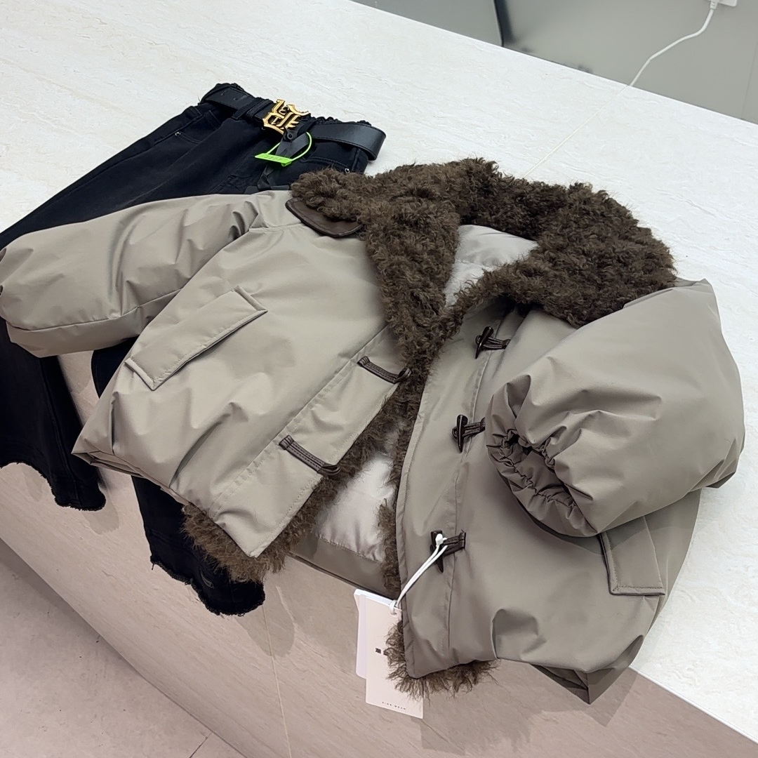 【2025冬韩款】95绒儿童加厚韩版毛毛大翻领派克羽绒服Y1399