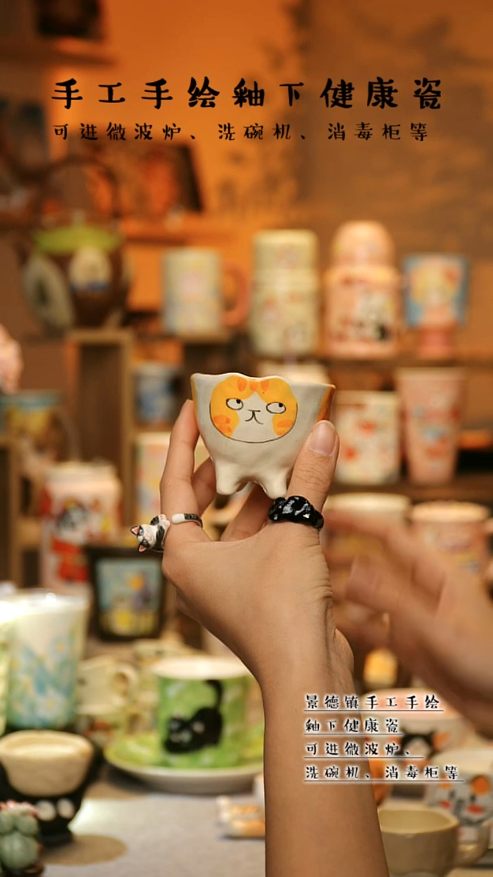 【闪购商品】杯陶瓷景德镇高温釉下彩&A873