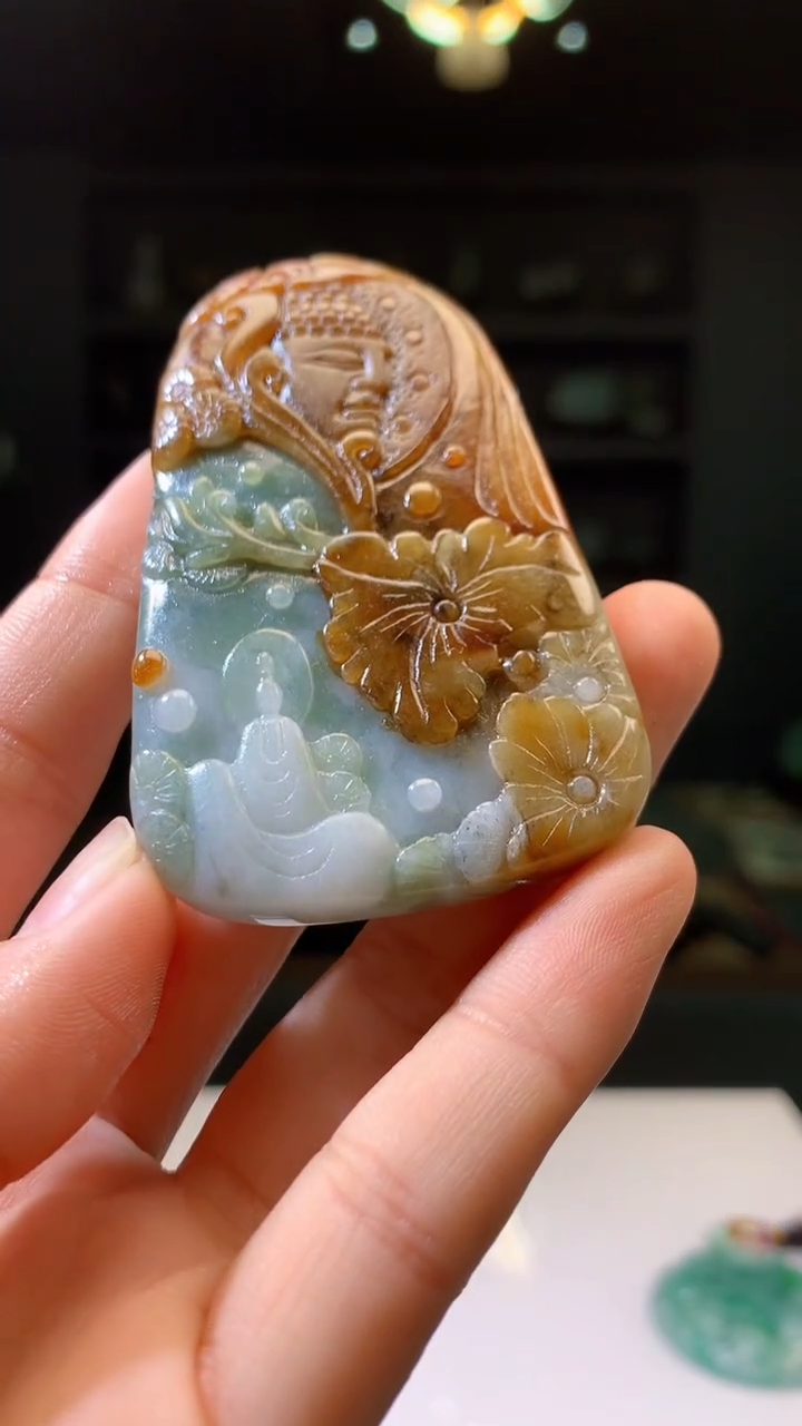 定制翡翠未镶嵌1015hm-毛货挂件19