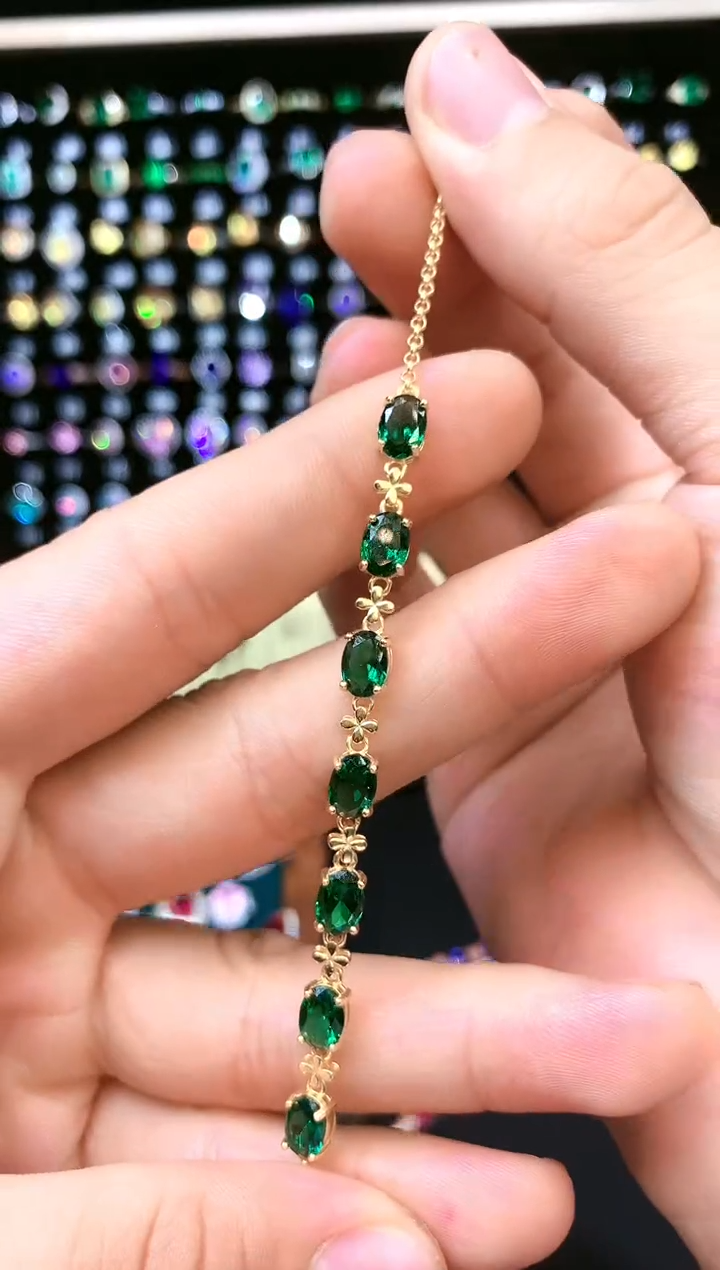 手链透辉石银S925镶嵌......