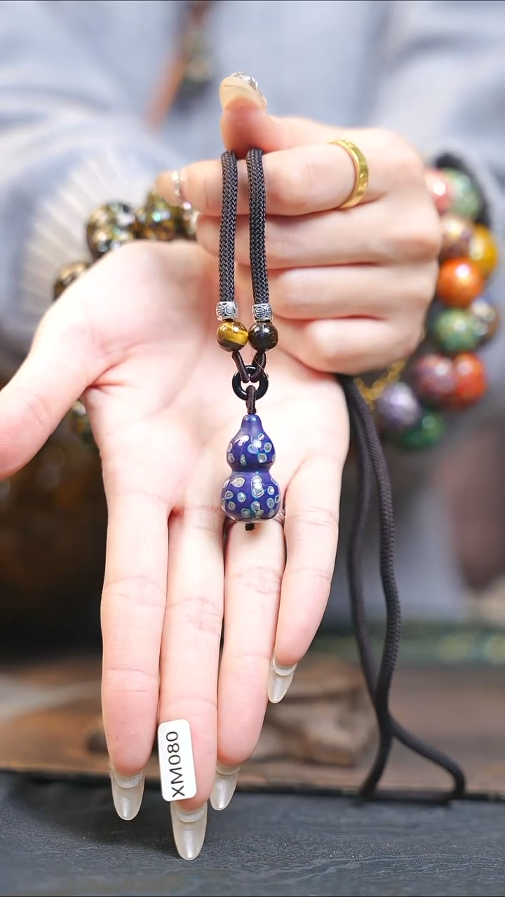 【闪购商品】蓝紫大漆紫光檀螺钿小脖挂