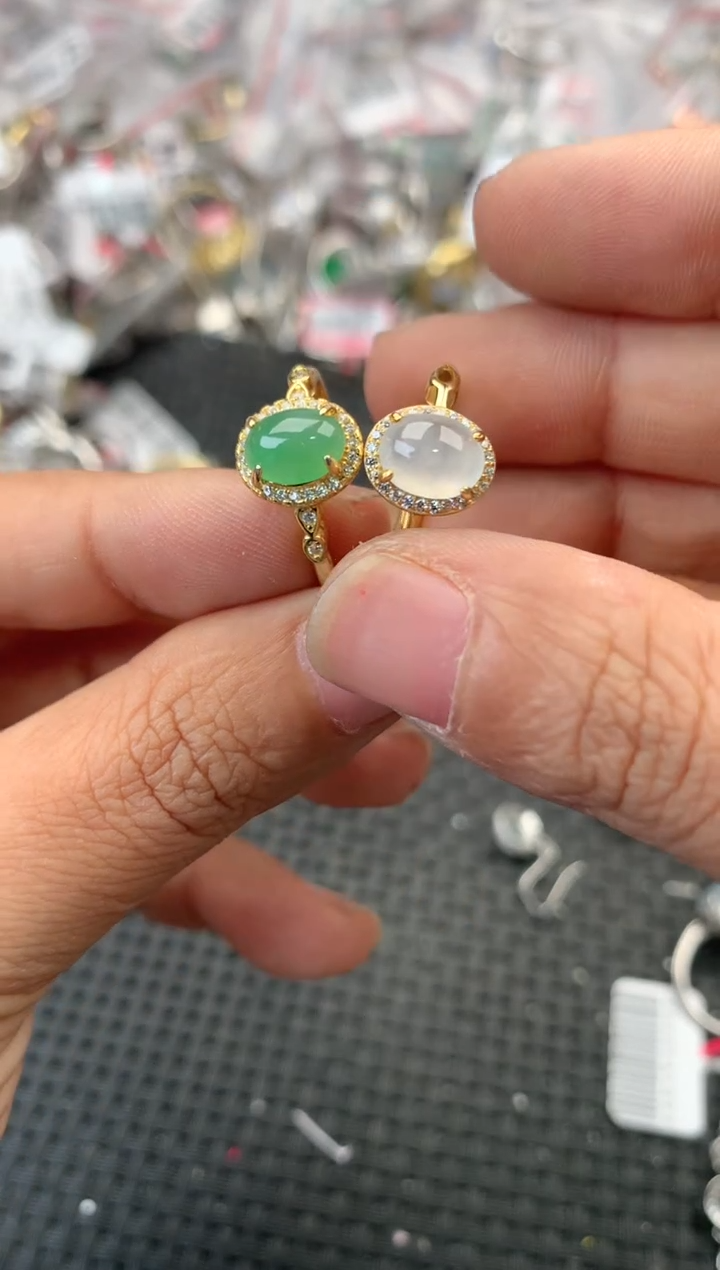 银S925镶嵌戒指翡翠999                1