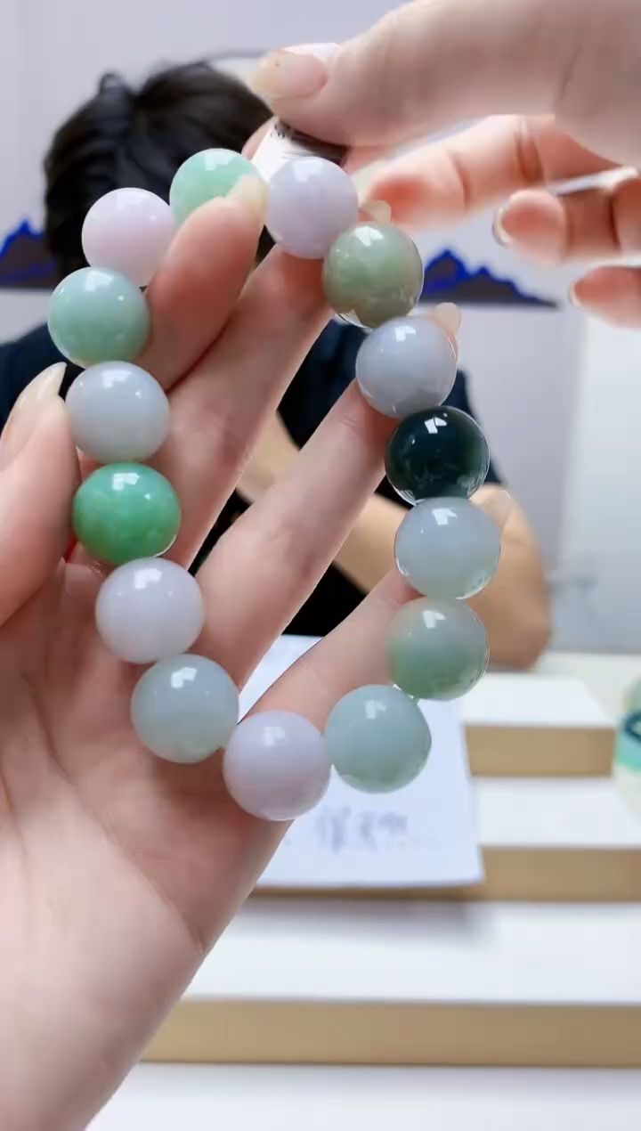 未镶嵌定制翡翠5145jw-毛货手串125