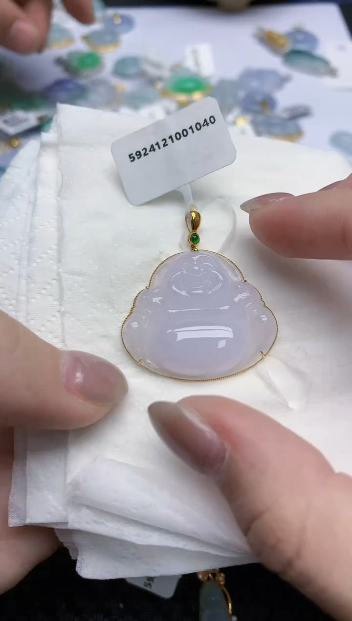 【闪购商品】翡翠颈饰18K金镶嵌天然翡翠A货