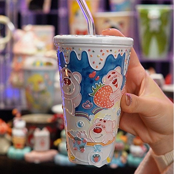 设计师款  壹one老师 114-3 陶瓷带盖杯