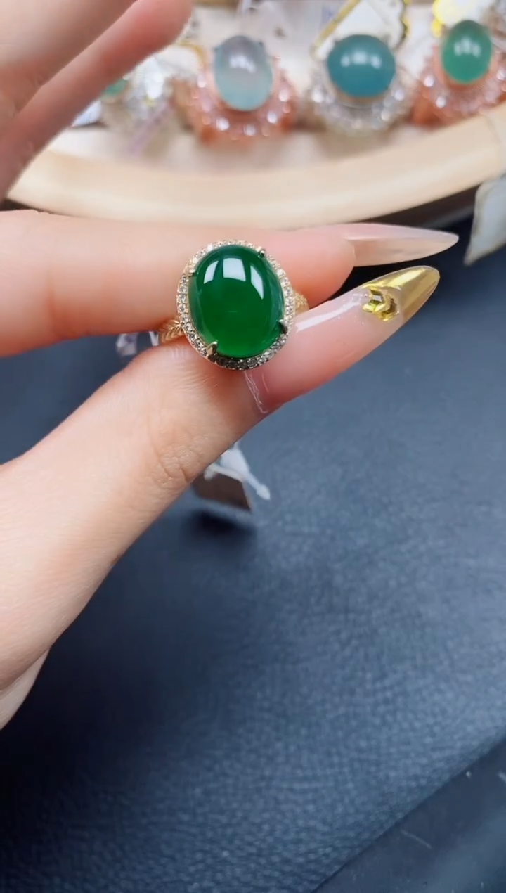 【闪购商品】翡翠戒指银S925镶嵌翡翠