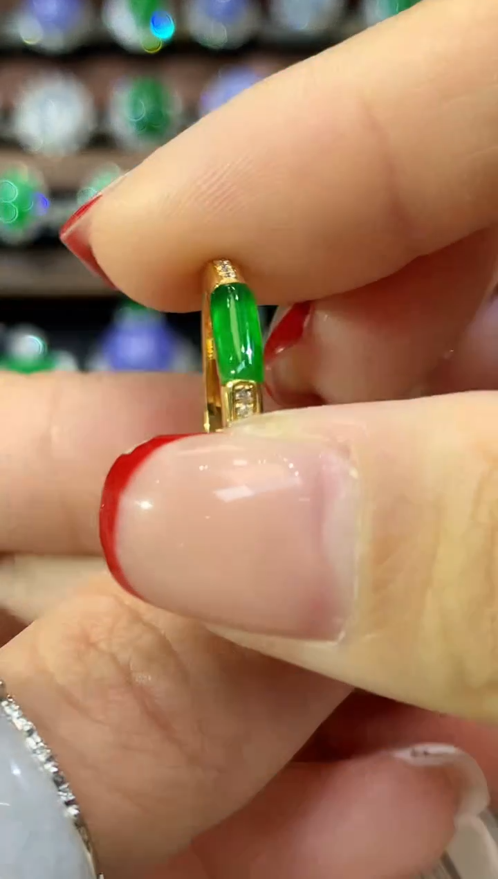 18K金镶嵌戒指翡翠A13