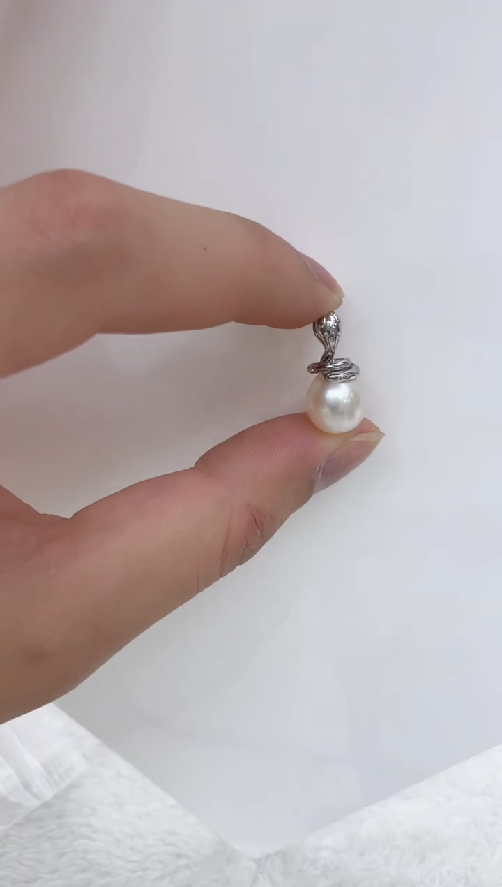 【闪购商品】海水珍珠吊坠(不含链)银S925镶嵌海水珍珠吊坠