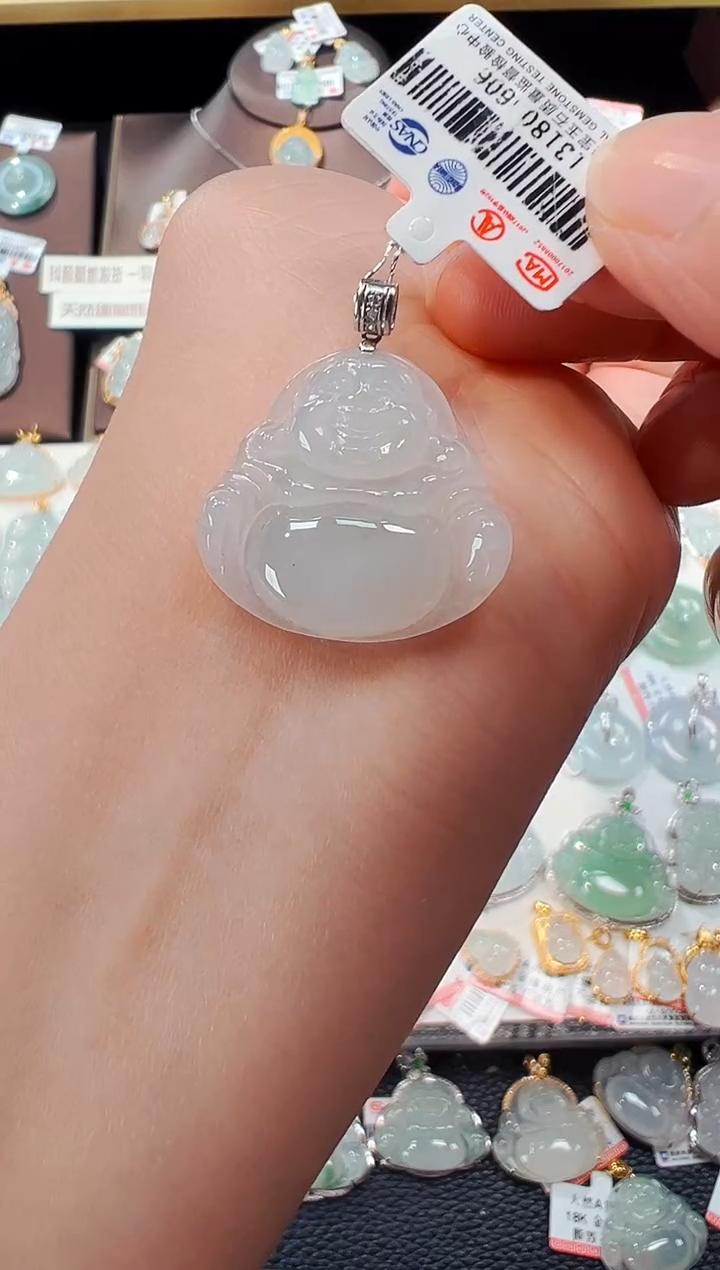 【闪购商品】翡翠吊坠(不含链)18K金镶嵌佛公吊坠606