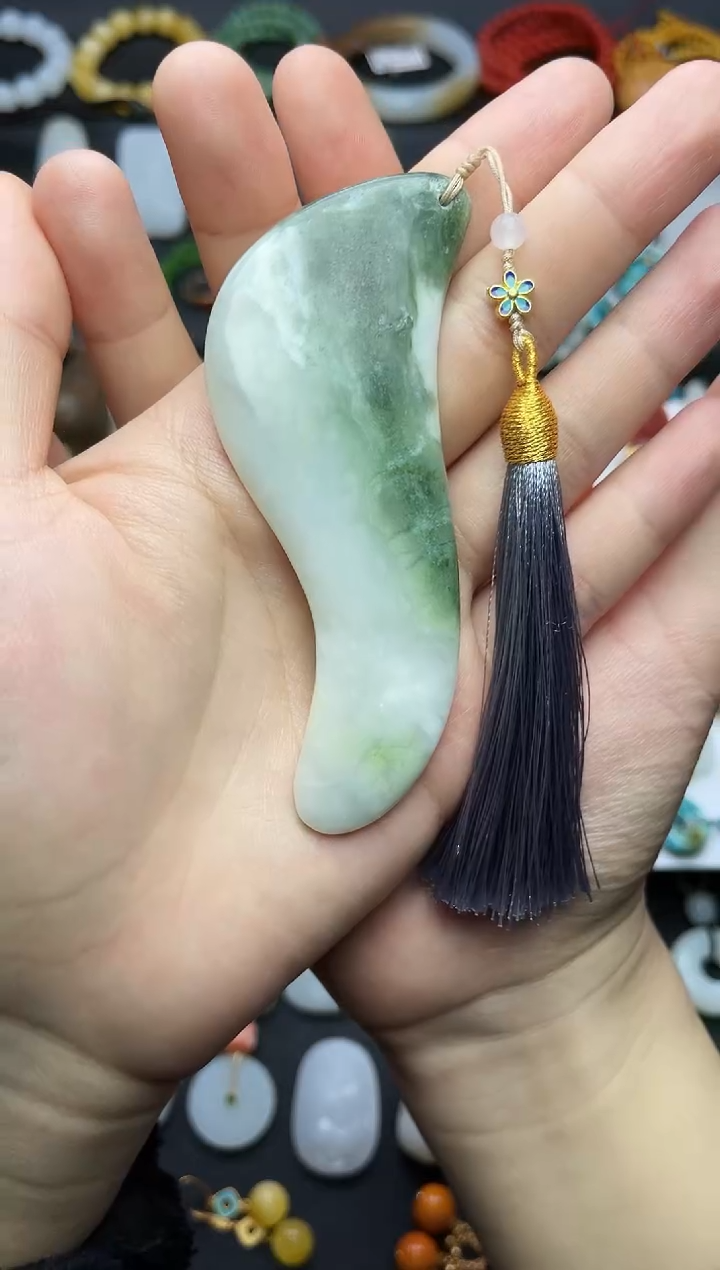 未镶嵌和田玉把件刮痧板06