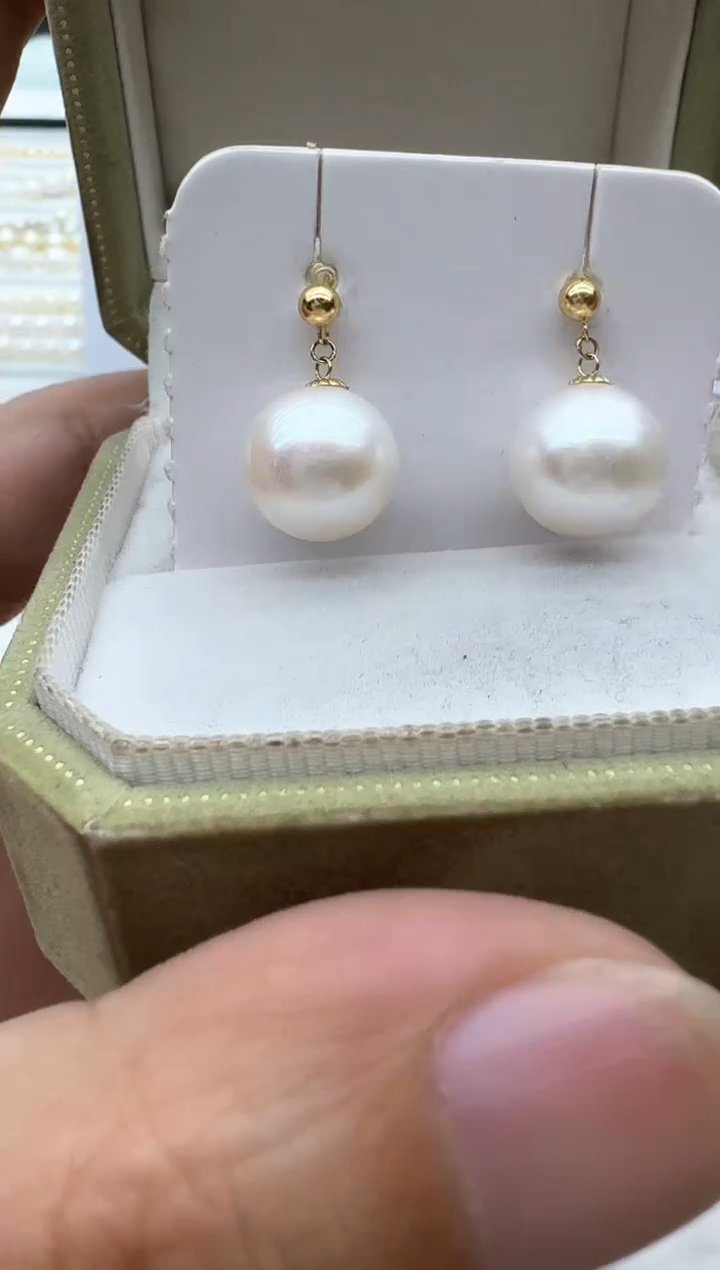 【闪购商品】淡水珍珠耳饰18K金镶嵌清货